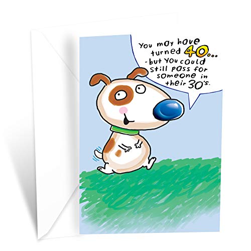 Funny Happy 40th Birthday Card | Made in America | Eco-Friendly | Thick Card Stock with Premium Envelope 5in x 7.75in | Packaged in Protective Mailer | Prime Greetings