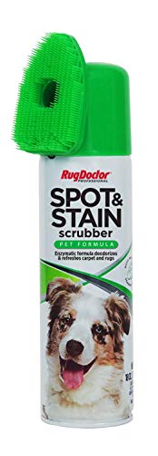 Rug Doctor Spot and Stain Scrubber Pet Formula, 18 oz. – Powerful Pro-Enzymatic Formula Removes Pet Stains & Odors, Built-In Fabric-Safe Brush, CRI Tested & Approved