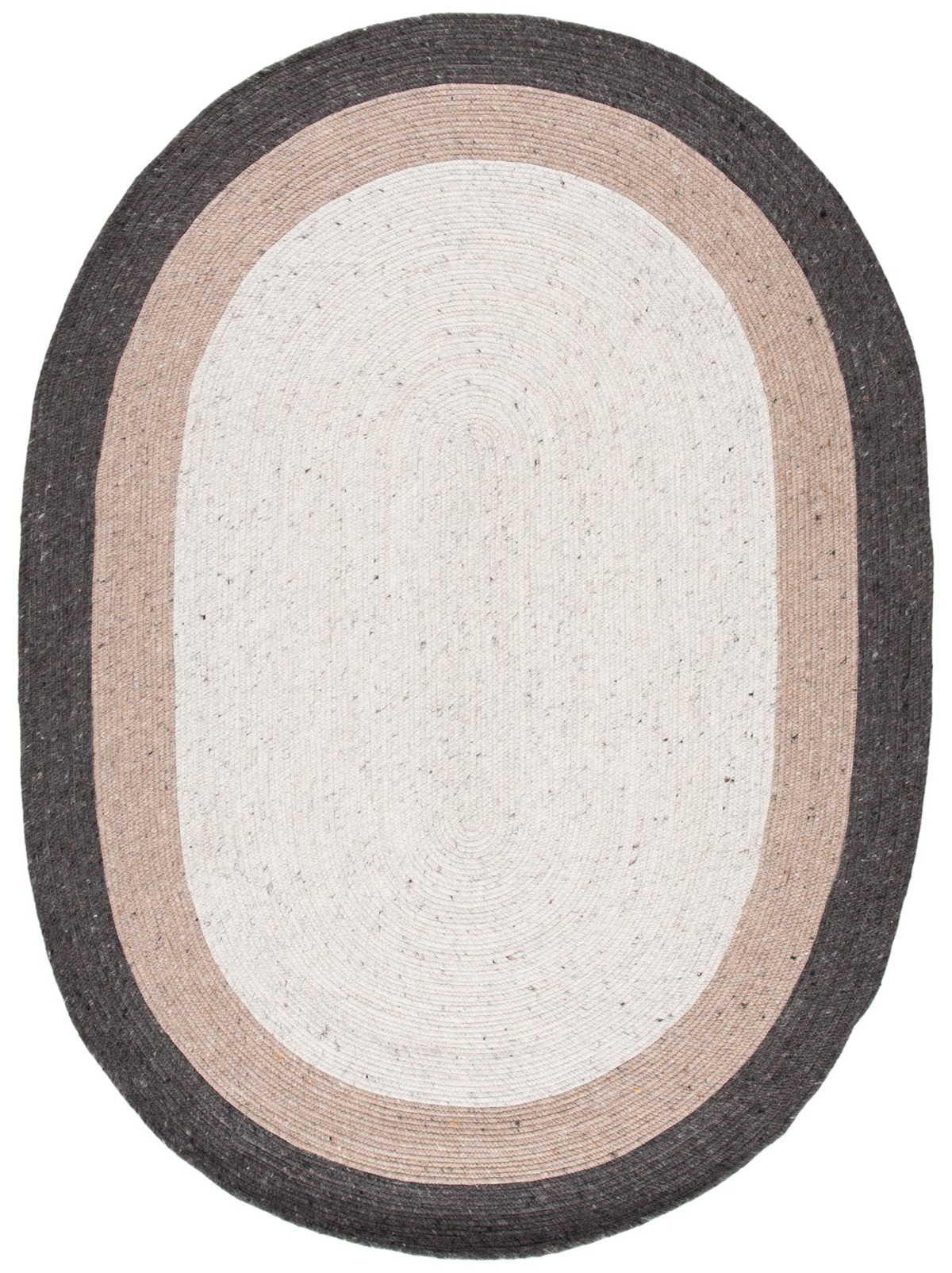 SAFAVIEH Braided Collection 4′ x 6′ Oval Charcoal/Ivory BRD903H Handmade Country Cottage Reversible Wool Entryway Foyer Living Room Bedroom Kitchen Area Rug | The Storepaperoomates Retail Market - Fast Affordable Shopping