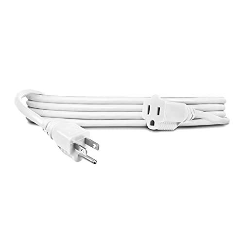 The Storepaperoomates Retail Market BindMaster Heavy Duty Extension Cord/Wire Power Cable, Indoor/Outdoor, 16/3, Single Outlet, 10 Feet, UL Listed, White - Fast Affordable Shopping