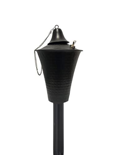 The Storepaperoomates Retail Market Kona Outdoor Premium Metal Torches for Outdoor – 32oz Tiki Style Oil Lamp with Snuffer, Fiberglass Wick and 54? Metal Pole – Easy Set Up for Deck, Patio, Lawn, Garden, Luau, 4 Pack (Hammered Black) - Fast Affordable Shopping