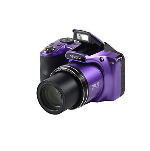 The Storepaperoomates Retail Market Minolta 20 Mega Pixels Wifi Digital Camera with 35x Optical Zoom & 1080p HD Video Optical with 3-Inch LCD, 4.8 x 3.4 x 3.2, Purple (MN35Z-P) - Fast Affordable Shopping