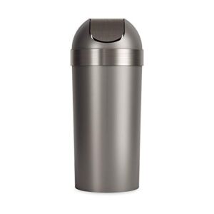 Umbra Venti Swing-Top 16.5-Gallon Kitchen Trash Large, 35-inch Tall Garbage Can for Indoor, Outdoor or Commercial Use, Pewter