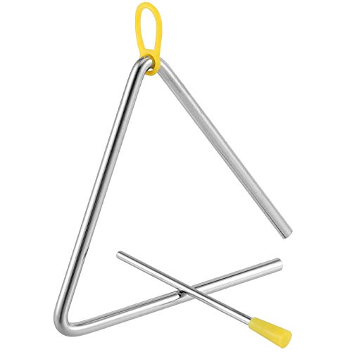 ZEONHAK 10 Pack 5 Sizes Musical Steel Triangle Percussion Instrument with Striker, Triangle Music Instrument, Triangle Hand Percussion Instrument for Children Music Enlightenment, 4, 5, 6, 7, 8 inch | The Storepaperoomates Retail Market - Fast Affordable Shopping