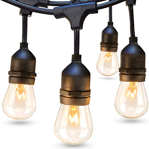The Storepaperoomates Retail Market addlon 48 FT Outdoor String Lights Commercial Grade Weatherproof Strand, 18 Edison Vintage Bulbs(3 Spare), 15 Hanging Sockets, ETL Listed Heavy-Duty Decorative Christmas Lights for Patio Garden - Fast Affordable Shopping
