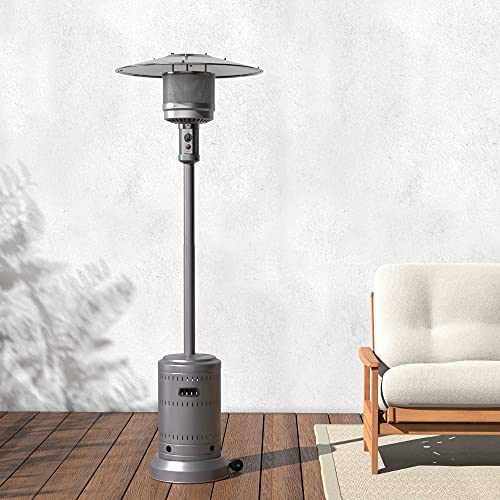 The Storepaperoomates Retail Market Amazon Basics 46,000 BTU Outdoor Propane Patio Heater with Wheels, Commercial & Residential – Slate Gray - Fast Affordable Shopping
