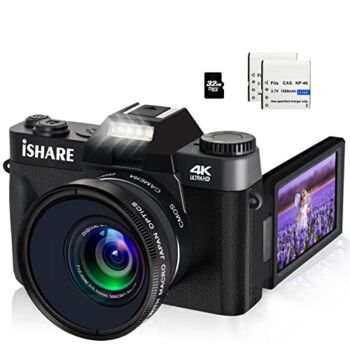 The Storepaperoomates Retail Market 4K Digital Camera for Photography, 48MP FHD Video Camera with WiFi, 3 Inch Flip Screen, 16X Digital Zoom, Vlogging Camera for YouTube (32G Micro Card) - Fast Affordable Shopping