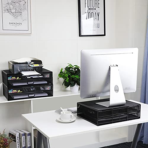 The Storepaperoomates Retail Market Monitor Stand, Monitor Stand with Drawer, Monitor Riser Mesh Metal, Desk Organizer, Monitor Stand with Storage, Desktop Computer Stand for PC, Laptop, Printer – HUANUO - Fast Affordable Shopping