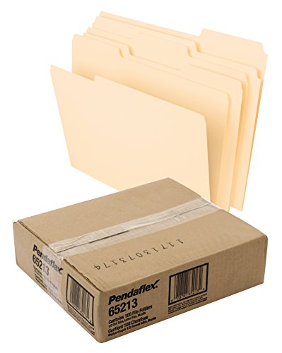 The Storepaperoomates Retail Market Pendaflex File Folders, Letter Size, 8-1/2″ x 11″, Classic Manila, 1/3-Cut Tabs in Left, Right, Center Positions, 100 Per Box (65213) - Fast Affordable Shopping