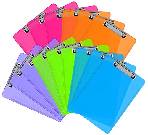 The Storepaperoomates Retail Market Clipboards, HERKKA 15 Pack Plastic Clipboards Low Profile Clip Standard A4 Letter Size, Office Supplies Classroom Supplies - Fast Affordable Shopping