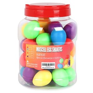 MUSCELL Egg Shakers,Professional Percussion Instruments with 6 Sounds for Live,Studio,Classroom Music, 36pcs in 6 colors w/ Bottle Packing