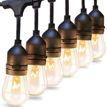 The Storepaperoomates Retail Market addlon 96 FT (2x48FT) Outdoor String Lights Commercial Grade Strand 36 Edison Vintage Bulbs 30 Hanging Sockets, ETL Listed Heavy-Duty Decorative Christmas Lights for Patio Garden - Fast Affordable Shopping