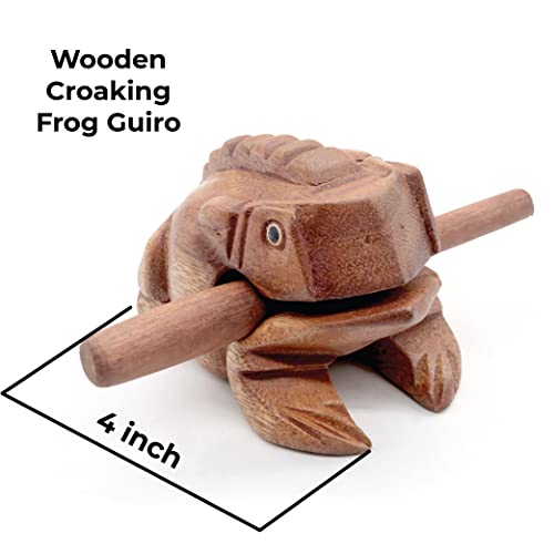 4 Inches Frog Guiro Rasp Small Instrument Musical Wooden Percussion Desk Accessories of Frog Noise Maker and for Cool Music Gifts Ideas Funny Instruments Made from Nature Wood | The Storepaperoomates Retail Market - Fast Affordable Shopping