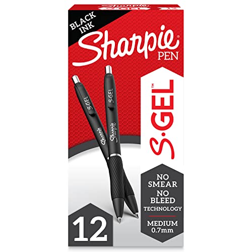The Storepaperoomates Retail Market Sharpie S-Gel, Gel Pens, Medium Point (0.7mm), Black Ink Gel Pen, 12 Count (Pack of 1), Assorted - Fast Affordable Shopping