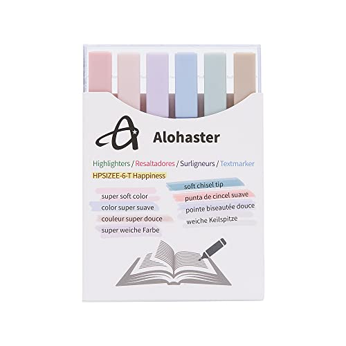 The Storepaperoomates Retail Market Alohaster HPSIZEE Aesthetic Cute Highlighters Mild Assorted Colors With Soft Chisel Tip, No Bleed Dry Fast Easy to Hold, for Journal Bible Planner Notes School Office Supplies, 6 Pack – Happiness - Fast Affordable Shopping