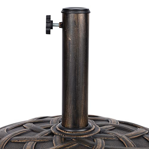 The Storepaperoomates Retail Market Blissun 26.5 lbs Patio Umbrella Base, Market Umbrella Base Stand for Patio, Garden, Lawn, Bronze, B-012A - Fast Affordable Shopping