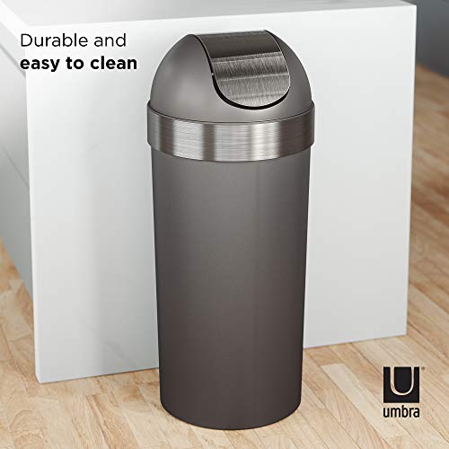 The Storepaperoomates Retail Market Umbra Venti Swing-Top 16.5-Gallon Kitchen Trash Large, 35-inch Tall Garbage Can for Indoor, Outdoor or Commercial Use, Pewter - Fast Affordable Shopping