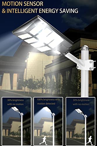 The Storepaperoomates Retail Market Gefolly 800W Solar Street Lights Outdoor, Commercial Parking Lot Light 6500K Dusk to Dawn Super Bright Led Street Lighting Solar Powered with Motion Sensor for Basketball Court, Road, Playground - Fast Affordable Shopping