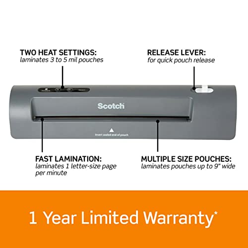The Storepaperoomates Retail Market Scotch Thermal Laminator, 2 Roller System for a Professional Finish, Use for Home, Office or School, Suitable for use with Photos (TL901X) - Fast Affordable Shopping