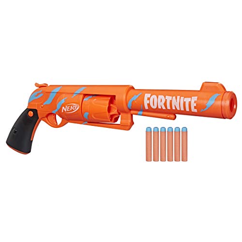 The Storepaperoomates Retail Market NERF Fortnite 6-SH Dart Blaster — Camo Pulse Wrap, Hammer Action Priming, 6-Dart Rotating Drum, Includes 6 Official Elite Darts - Fast Affordable Shopping