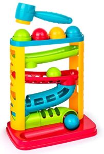 Durable Pound A Ball Toys for Toddler, Stacking, Learning, Active, Early Developmental Hammer Montessori Toys, Fun Gifts for Boy & Girl – STEM Educational Toy – Great Birthday Gift Ages 1 2 3