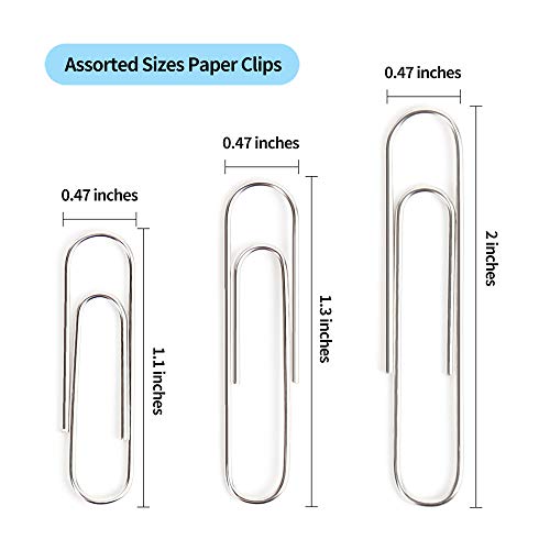 The Storepaperoomates Retail Market 700 Paper Clips,Medium and Jumbo Size,Paperclips for Office School and Personal Use(28 mm,33mm,50 mm) (Silver) - Fast Affordable Shopping