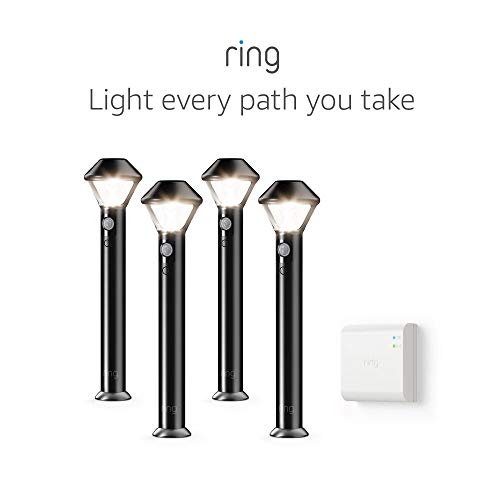 The Storepaperoomates Retail Market Ring Smart Lighting – Pathlight, Battery-Powered, Outdoor Motion-Sensor Security Light, Black (Starter Kit: 4-pack) - Fast Affordable Shopping