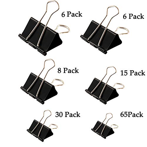 The Storepaperoomates Retail Market Binder Clips Paper Clamp for Paper-130 Pcs Clips Paper Binder Assorted Sizes (Black) - Fast Affordable Shopping