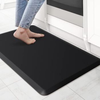 The Storepaperoomates Retail Market KitchenClouds Kitchen Mat Cushioned Anti Fatigue Kitchen Rug 17.3″x28″ Waterproof Non Slip Kitchen Rugs and Mats Standing Desk Mat Comfort Floor Mats for Kitchen House Sink Office (Black) - Fast Affordable Shopping