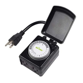 The Storepaperoomates Retail Market BN-LINK Compact Outdoor Mechanical 24 Hour Programmable Dual Outlet Timer – Plugin timer, Waterproof, Heavy Duty - Fast Affordable Shopping