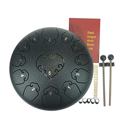 “OcarinaWind” 12 inches Steel Tongue Drum Black 13 Notes,C Major,with Padded Drum Bag and Couple of Mallets, Beautifully finished and peaceful sound | The Storepaperoomates Retail Market - Fast Affordable Shopping