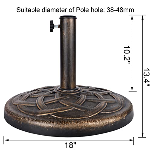 The Storepaperoomates Retail Market Blissun 26.5 lbs Patio Umbrella Base, Market Umbrella Base Stand for Patio, Garden, Lawn, Bronze, B-012A - Fast Affordable Shopping