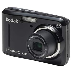 Kodak PIXPRO Friendly Zoom FZ43-BK 16MP Digital Camera with 4X Optical Zoom and 2.7″ LCD Screen (Black)