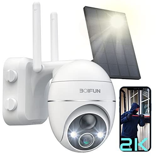 The Storepaperoomates Retail Market Solar Security Camera Outdoor, 2K Wireless WiFi 360° PTZ Camera, Solar Powered Security Cameras with Spotlight & Siren, Color Night Vision, PIR Motion Detection, 15000mAh Battery, 2 Way Audio, IP65 - Fast Affordable Shopping