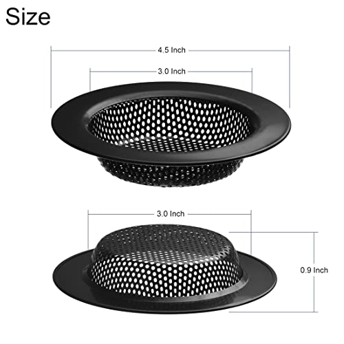 The Storepaperoomates Retail Market 2 Pack – 4.5″ Top / 3″ Basket – Black Stainless Steel Kitchen Sink Drain Strainer Large Basket Food Catcher. Durable Electroplated Coating - Fast Affordable Shopping