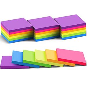 (24 Pack) Sticky Notes 3×3 in Post Bright Stickies Colorful Super Sticking Power Memo Pads, Strong Adhesive, 74 Sheets/pad
