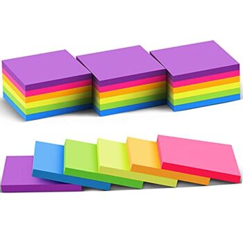 The Storepaperoomates Retail Market (24 Pack) Sticky Notes 3×3 in Post Bright Stickies Colorful Super Sticking Power Memo Pads, Strong Adhesive, 74 Sheets/pad - Fast Affordable Shopping