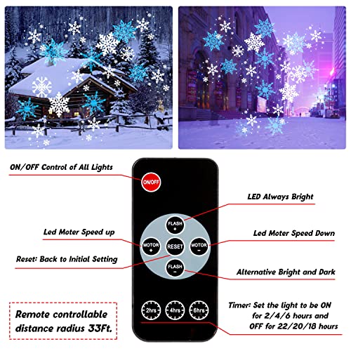 The Storepaperoomates Retail Market Christmas Snow Storm Projector Lights Outdoor Garden Stake Light LED Snowflake Lights Waterproof Landscape Remote Snowflakes for Indoor Gardens Homes Wedding Lawn Patio Holiday Decor - Fast Affordable Shopping