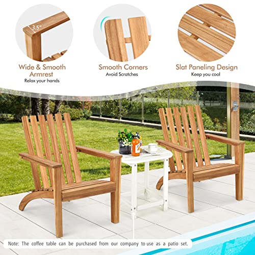 The Storepaperoomates Retail Market Tangkula Adirondack Chair Acacia Wood Outdoor Armchairs, Weather Resistant for Patio Garden Backyard Deck Fire Pit, Lawn Porch Furniture & Lawn Seating, Campfire Chair, Adirondack Lounger (4, Natural) - Fast Affordable Shopping