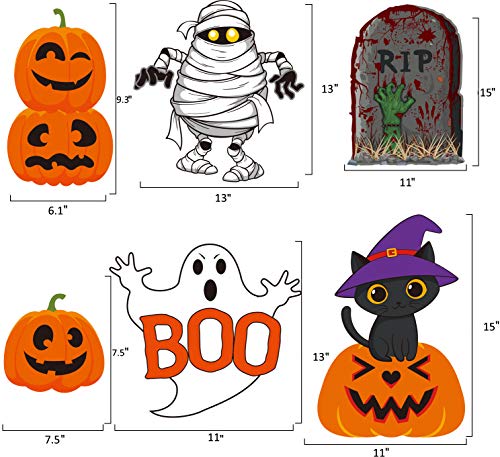 The Storepaperoomates Retail Market Halloween Yard Signs 8 Pack Skeleton and Ghost Corrugate, Outdoor Lawn Garden Stake Decorations Trick or Treat, Large Pumpkin Family Halloween Party with Stake for Party Patio Thanksgiving Decorations - Fast Affordable Shopping