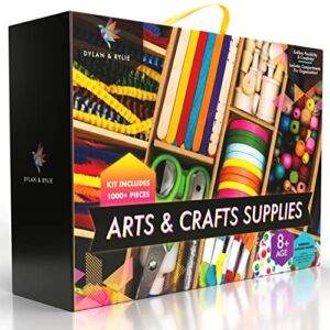 Arts and Crafts for Girls Ages 8-12 – 1000+ Piece Crafts for Kids Ages 4 5 6 7 8 9 10 11 & 12 Year Old Girls & Boys – Crafts for Kids Ages 4-8 – Art Supplies for Kids 9-12 – Craft Set Box – Gift Ideas