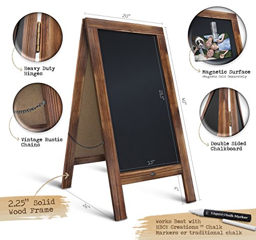 The Storepaperoomates Retail Market Rustic Magnetic A-Frame Chalkboard Sign / Extra Large 40″ x 20″ Free Standing Chalkboard Easel / Sturdy Sidewalk Sign Sandwich Board / Outdoor A Frame Chalk Board for Weddings & More! - Fast Affordable Shopping
