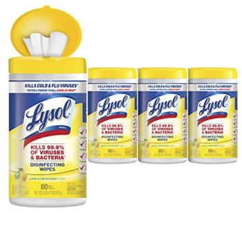The Storepaperoomates Retail Market Lysol Disinfectant Wipes, Multi-Surface Antibacterial Cleaning Wipes, For Disinfecting and Cleaning, Lemon and Lime Blossom, 80 Count (Pack of 4) - Fast Affordable Shopping