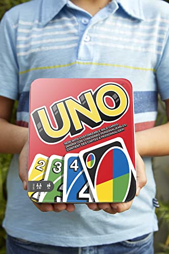 The Storepaperoomates Retail Market UNO Family Card Game, with 112 Cards in a Sturdy Storage Tin, Travel-Friendly, Makes a Great Gift for 7 Year Olds and Up​ [Amazon Exclusive] - Fast Affordable Shopping
