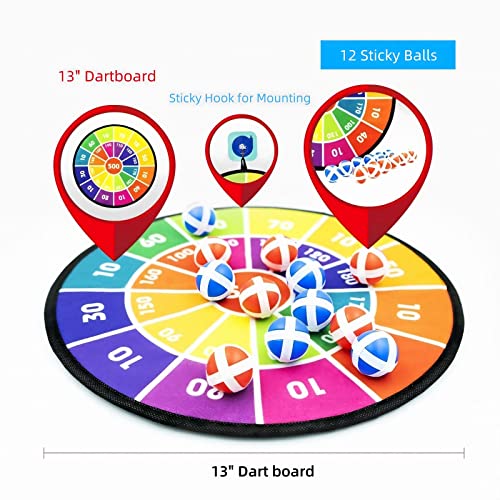 The Storepaperoomates Retail Market Gdaytao Kids Toys, Dart Board for Kids with 12 Balls – Toys for Boys Girls Indoor Outdoor Play, Christmas Birthday Gifts for Kids, Party Target Games for Children Age 3 Years Old and Up, 13.6 Inches - Fast Affordable Shopping