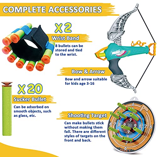 The Storepaperoomates Retail Market Bow and Arrow Set for 3 4 5 6 7 8 Year Old Boys, Outdoor Toys for Kids Ages 4-8 Toys for 5 Year Old Boys Toys for 6 Year Old Boys Gifts Indoor Games Birthday Gifts for Boys Girls Kids - Fast Affordable Shopping