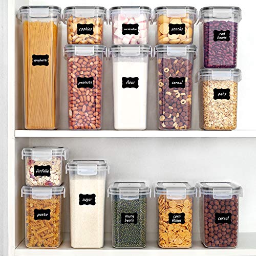 The Storepaperoomates Retail Market Airtight Food Storage Containers with Lids, Vtopmart 24 pcs Plastic Kitchen and Pantry Organization Canisters for Cereal, Dry Food, Flour and Sugar, BPA Free, Includes 24 Labels - Fast Affordable Shopping