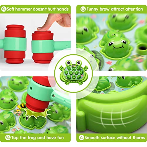 The Storepaperoomates Retail Market Whack A Frog Game,Toys for 2 Year Old Boy and Toddlers,5 Modes,45 Levels,with 9 Music Spray and Light-up,Baby Early Learning Developmental Interactive Toys Birthday Gifts for Ages 2,3,4+Year Old Boy - Fast Affordable Shopping