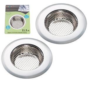 Fengbao 2PCS Kitchen Sink Strainer – Stainless Steel, Large Wide Rim 4.5″ Diameter