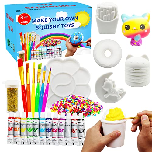 The Storepaperoomates Retail Market Korilave Squishies DIY Art Crafts Dessert Kits for Girls Gift, Paint Your Own Squishy Toy Jumbo Soft Slow Rising Stress Relief Fidget Toys for Ages 4 5 6 7 8 Kids(27Pcs) - Fast Affordable Shopping